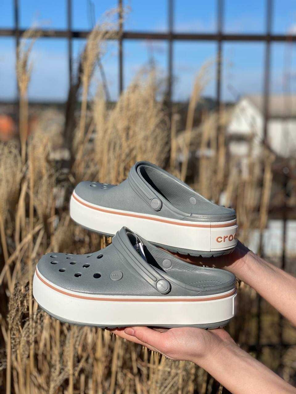 Ціну знижено! Crocs Жіночі крокс Crocband Platform Grey 36-40р