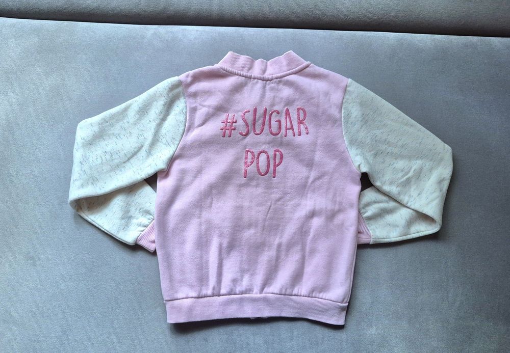 Bluza bawełniana bomberka CoolClub Smyk roz.128 pudrowy róż, kremowa