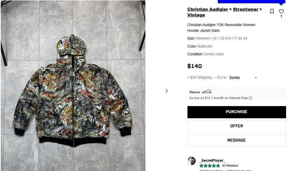 christian audigier zip hoodie sk8 y2k