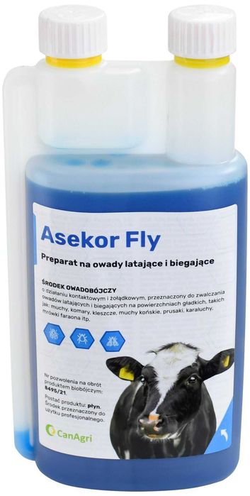 Płyn preparat owadobójczy ASEKOR FLY 1000ML NIEBIESKI