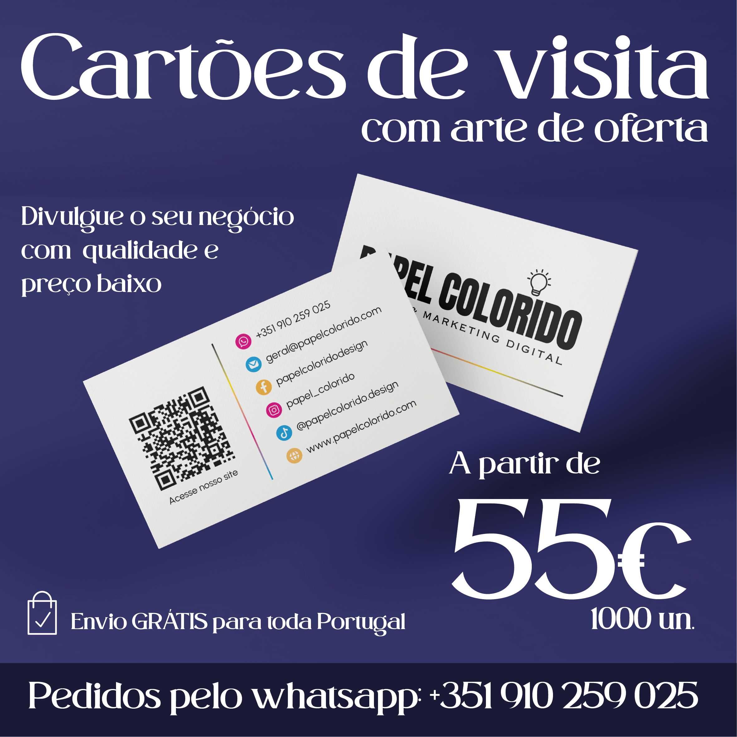 Gráfica - Cartões de visita, panfletos, t-shirts, banner, íman, caneca