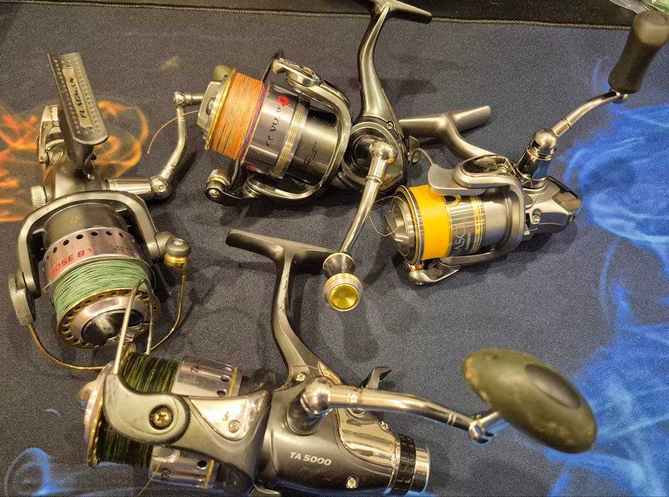 Катушки риболовні 4 штуки Flagman + Shimano (одним комплектом)