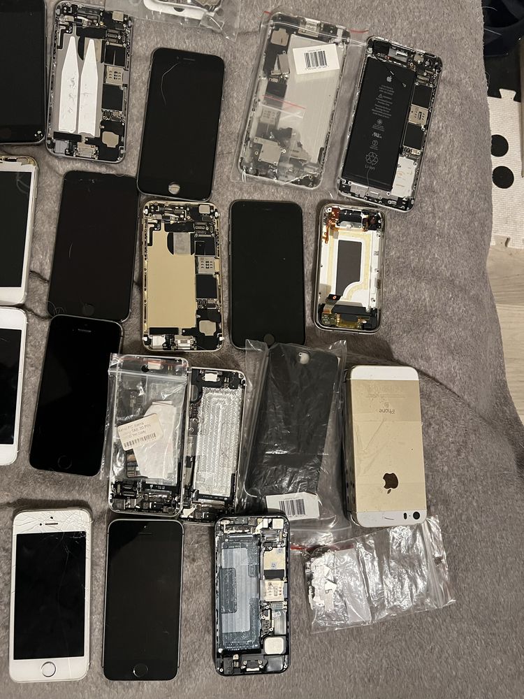 Duży mega zestaw części do iphone korpusy płyty główne ekrany telefony