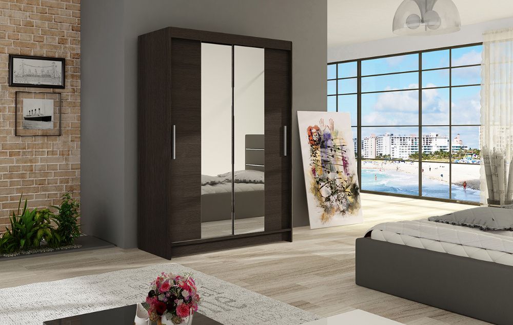 SZAFA przesuwna Moon II 120 cm z lustrem DOSTAWA GRATIS nowa biały mat