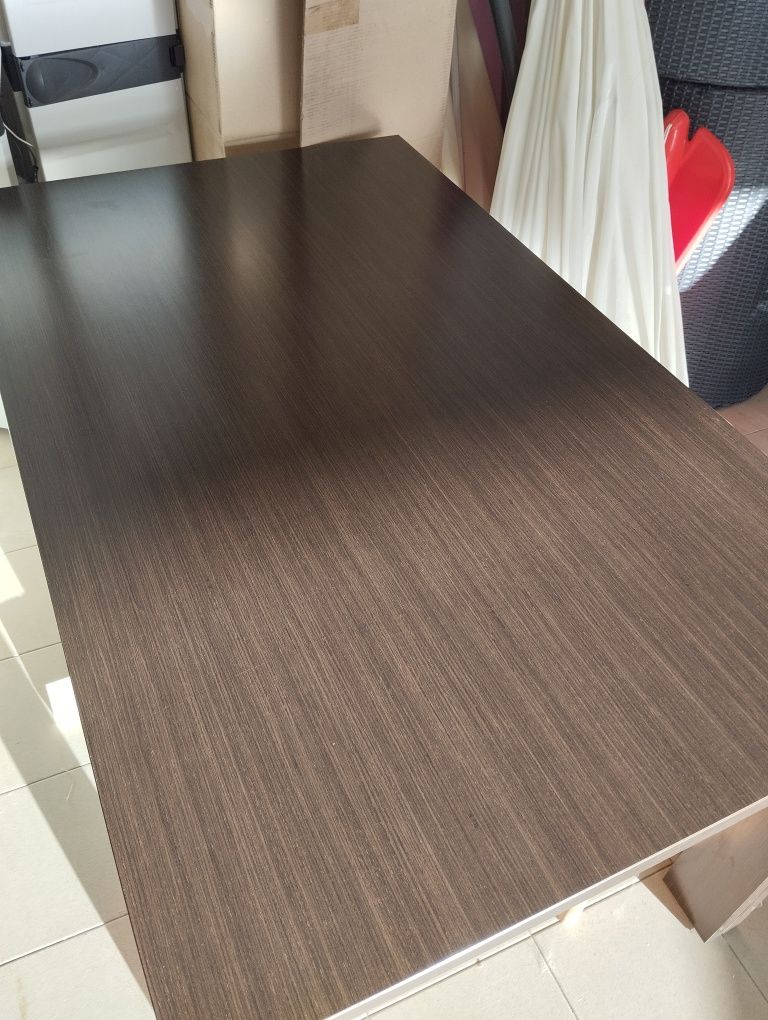 Mesa de Jantar Grande Extensível de Madeira Castanho