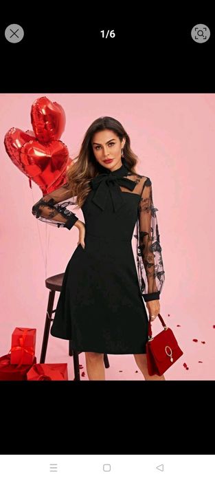 Sukienka SHEIN Clasi haftowana siateczka z motylkami