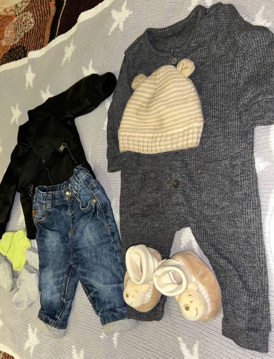 Набір пакет речей куртка, джинси,шкірянка 3-6 місяців