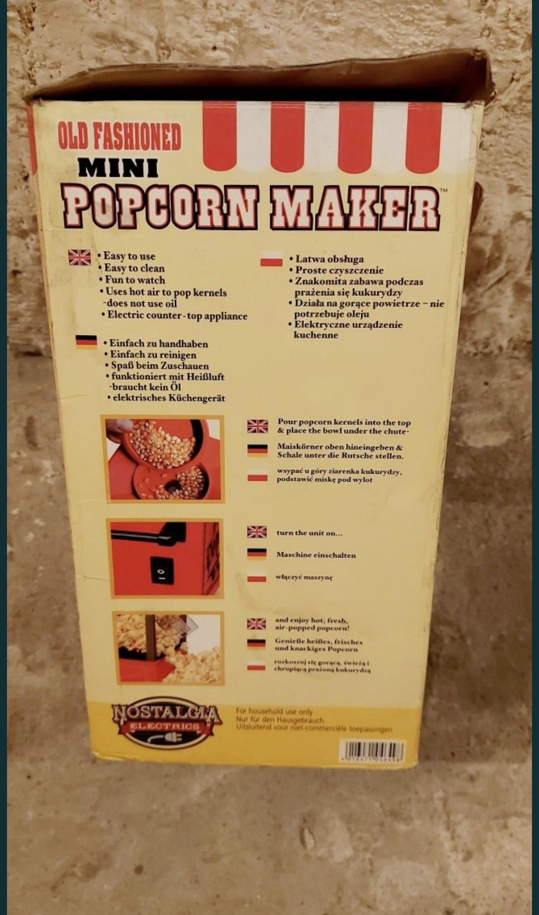 Duża maszyna do popcornu z Niemiec automat nowy
