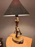 Lampa stołowa korzeń pień drewno vintage hand made
