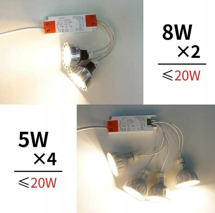 Zasilacz transformator LED dla 12V AC/DC 1,66A 20W do żarówek taśm