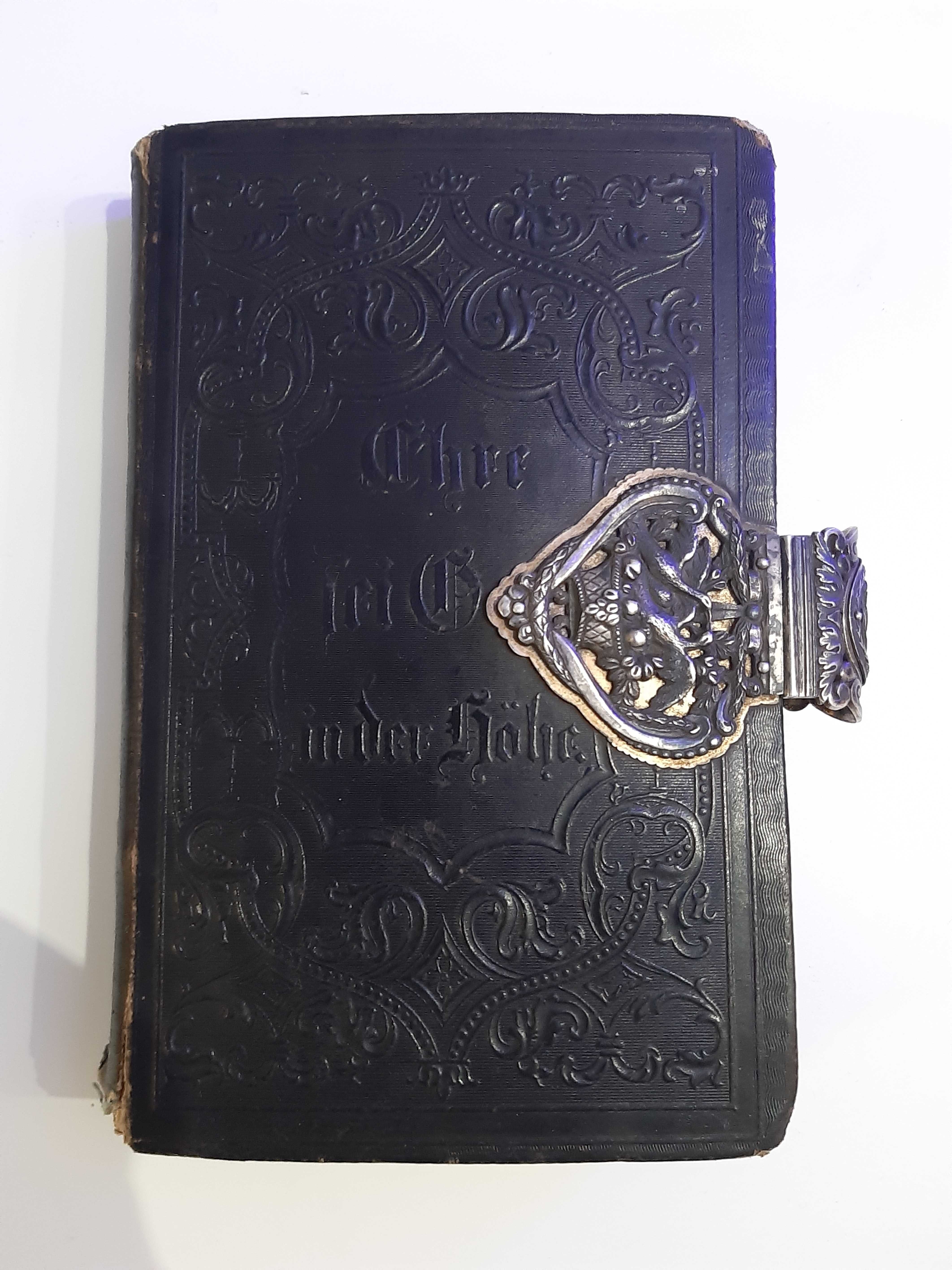 Stara Księga  Kościoła Ewangelickiego srebro 1859 Gesangbuch Stuttgart