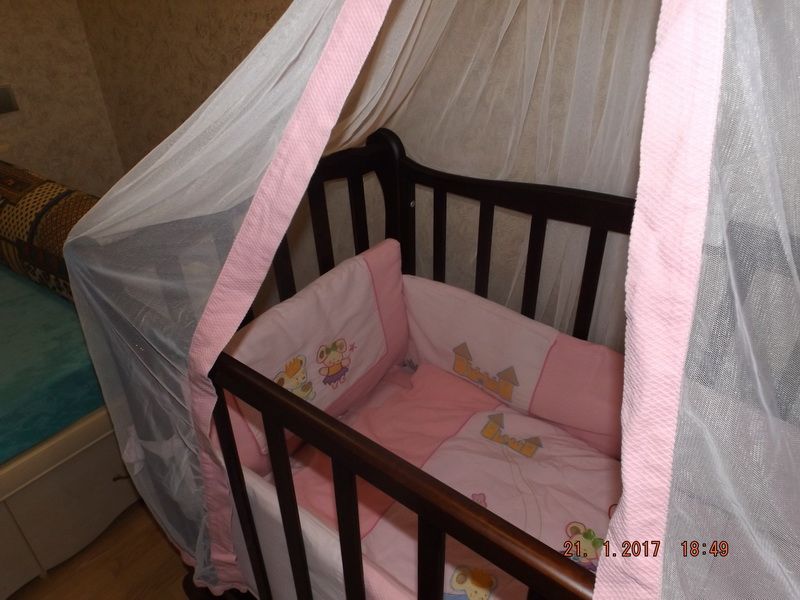 детская кроватка трия принцесса ксения, матрас и постель