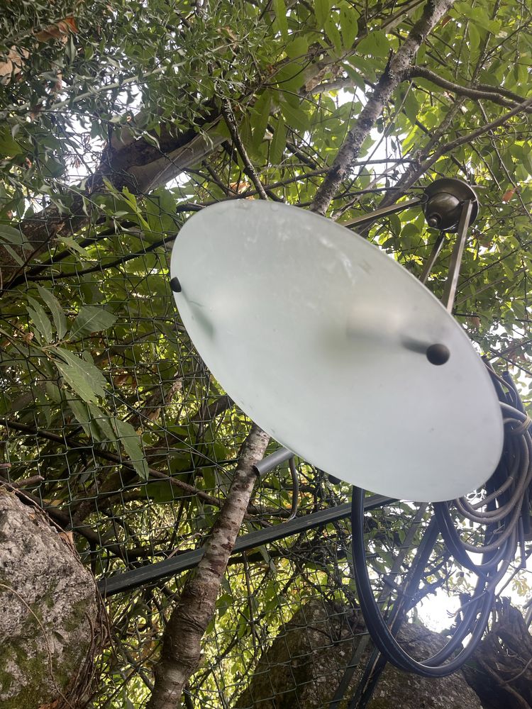 Candeeiro de teto sala jantar em cobre e vidro