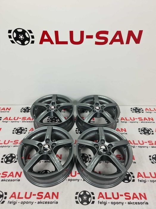 NOWE alufelgi SKODA 15" 5x100 Scala Fabia Octavia Rapid Grafit