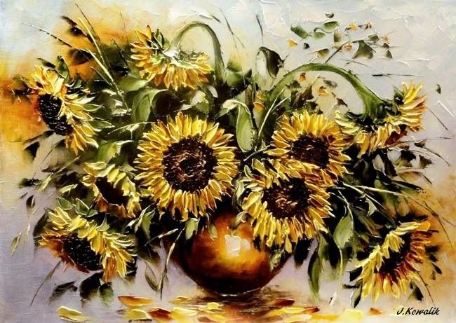 Kowalik - Słoneczniki obraz olejny 70x50cm obraz olejny