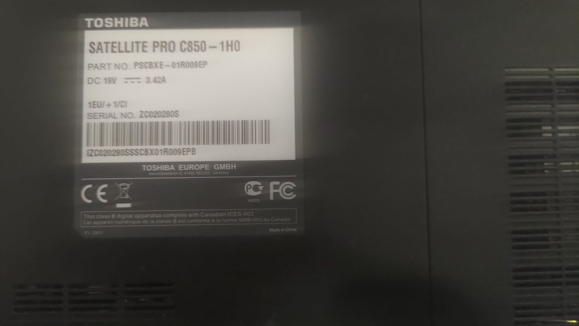 Toshiba Satellite Pro C850