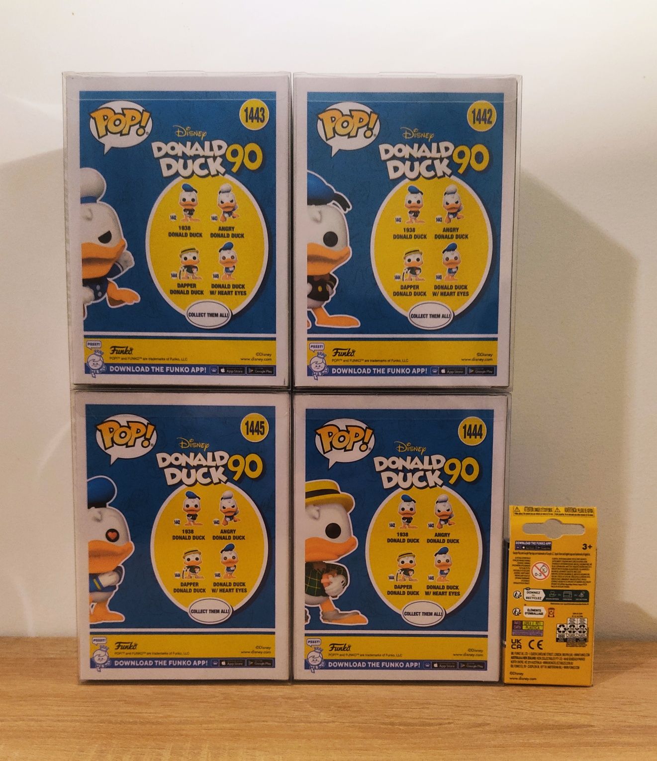 Funko Pop * Set Donald Duck 90 DISNEY #1442 #1443 #1444 #1445 Keychain
