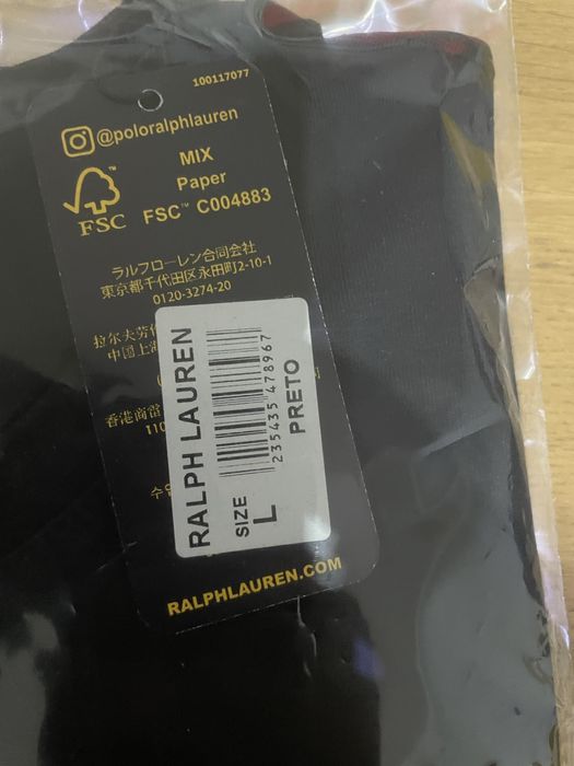 T-shirt Ralph Lauren Preta com vários tamanhos