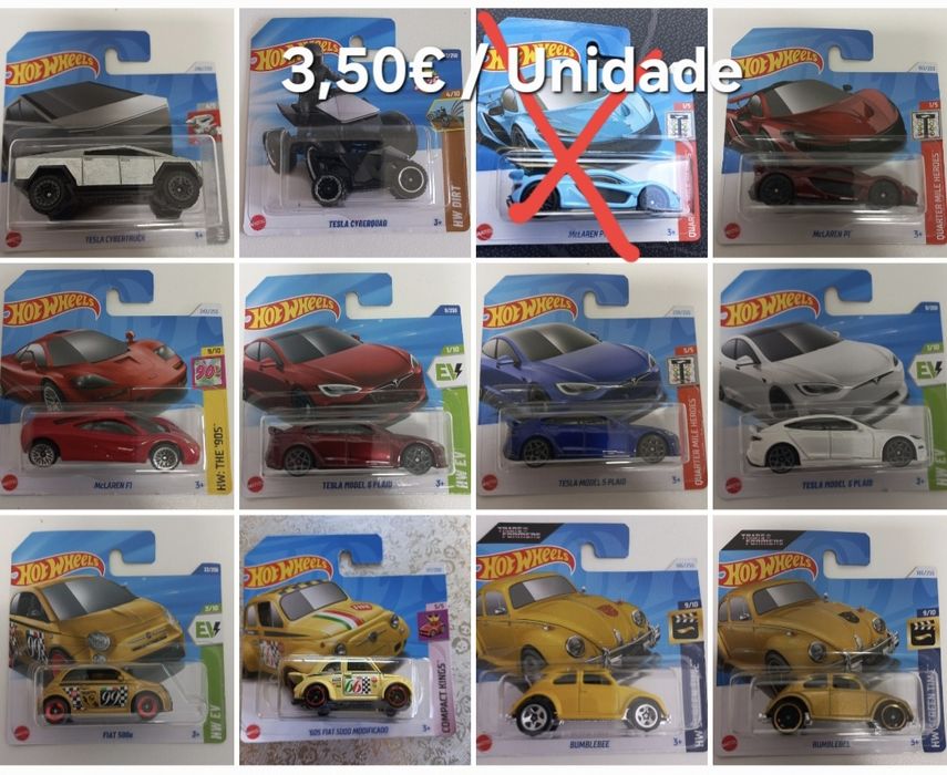 Hot Wheels - Atualizado em 09/04/2025 - Valores desde 3€