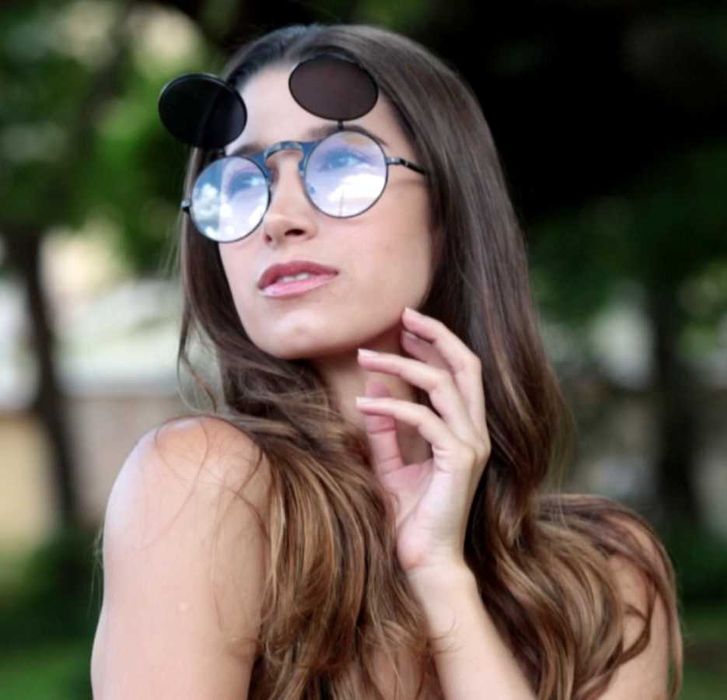 Okulary przeciwsłoneczne okrągłe lenonki steampunk retro punk - CLAP.