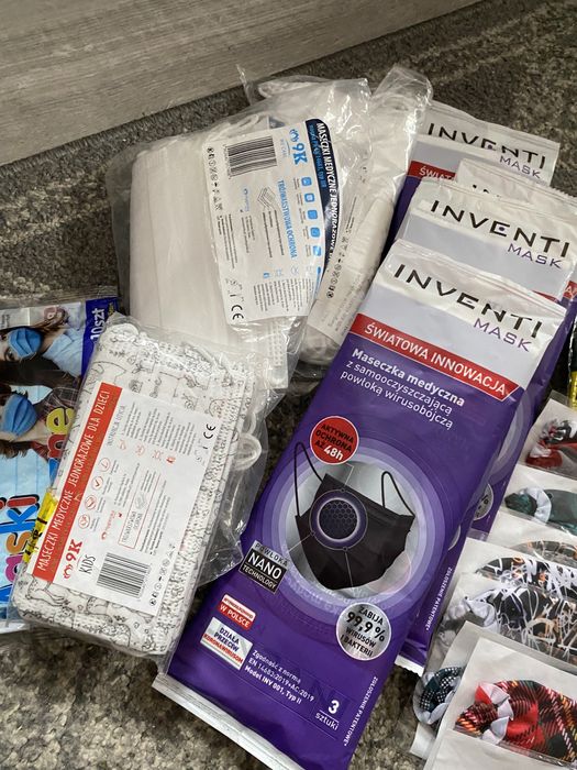 Maseczki 75 sztuk nowe FFP2 dziecięce wielorazowe