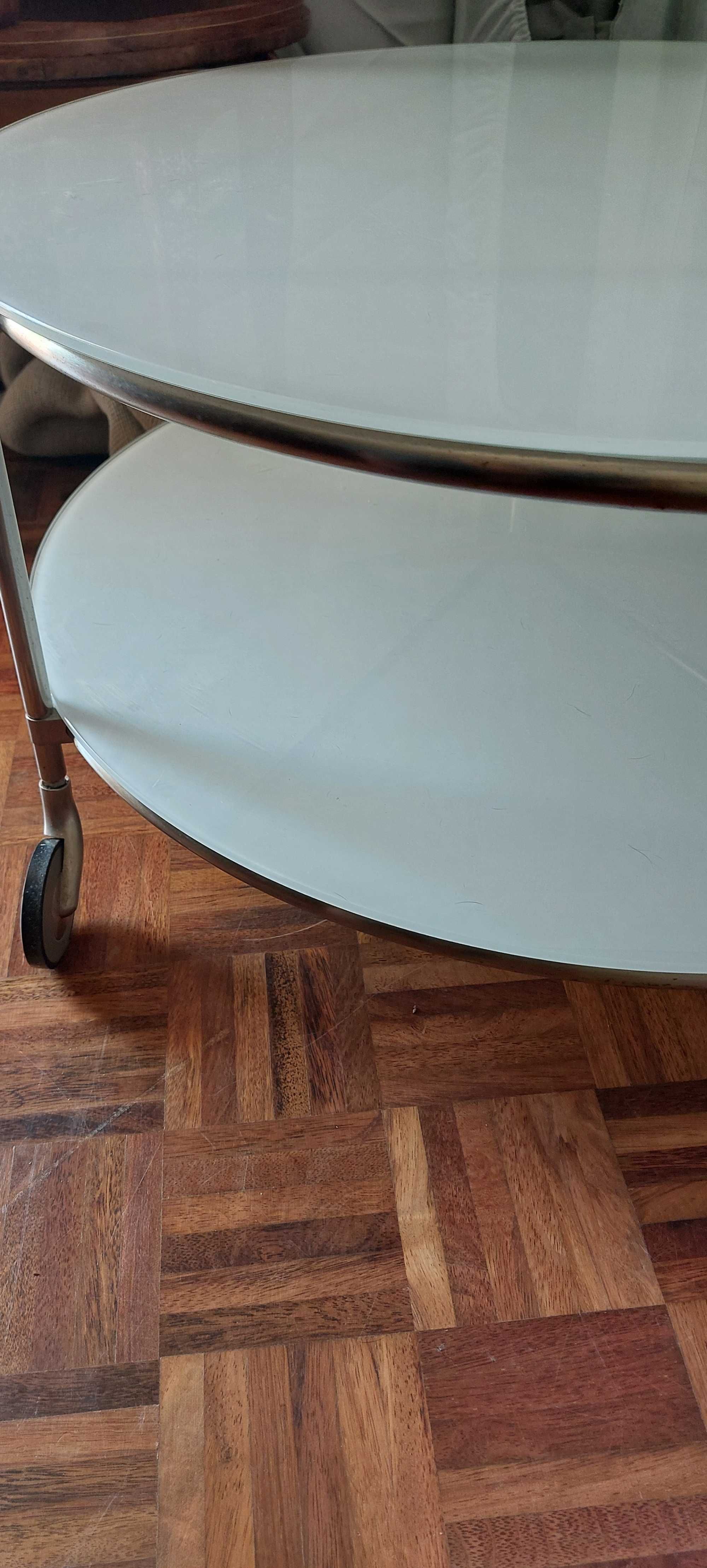 Mesa vidro e inox