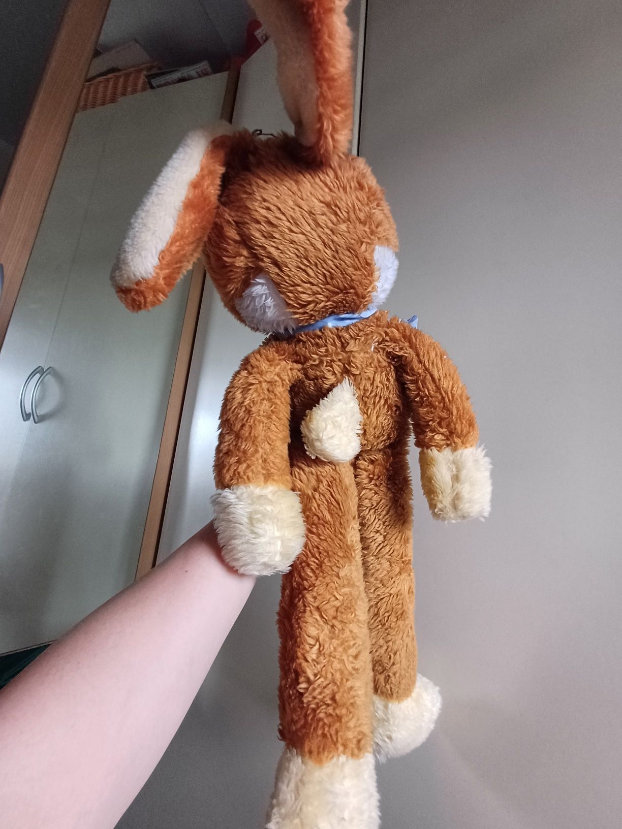 Duży stary pluszak zabawka pluszowa króliczek królik brązowy vintage
