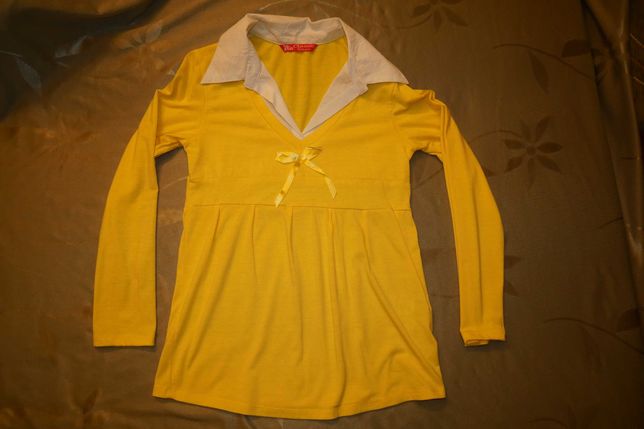 Elegancka bluzka tunika ciąża ciążowa żółta Miss Classic L XL 40 42 44