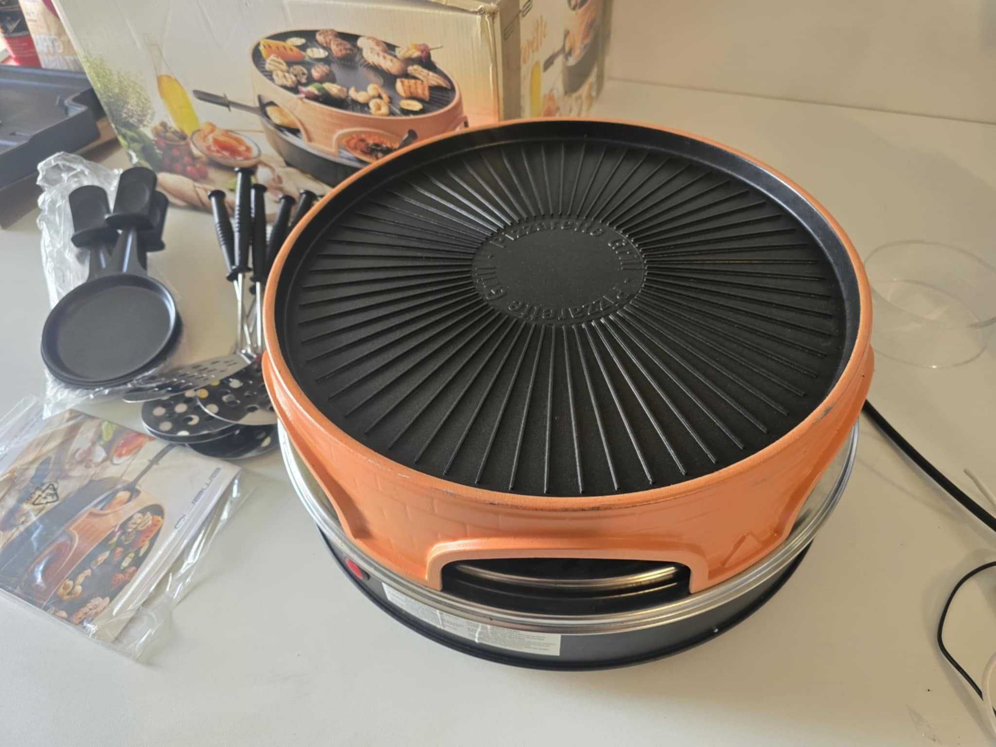 Emerio  piec do pizzy 3 w 1, opatentowany design, dla 6 osób raclette
