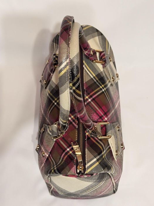 Vivienne Westwood Оригінал Сумка Боулер Тартан Шкіра