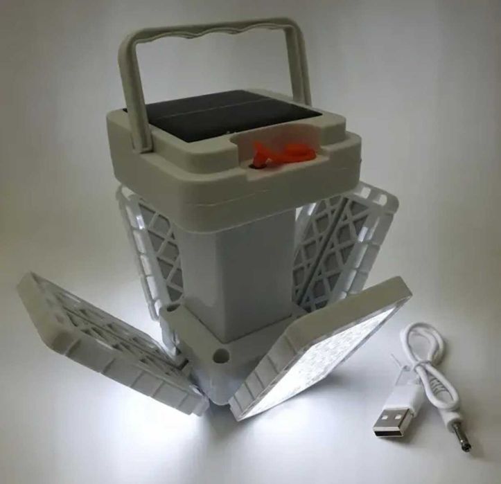 Ліхтар лампа з акумулятором і сонячною панелю світильник акумуляторний