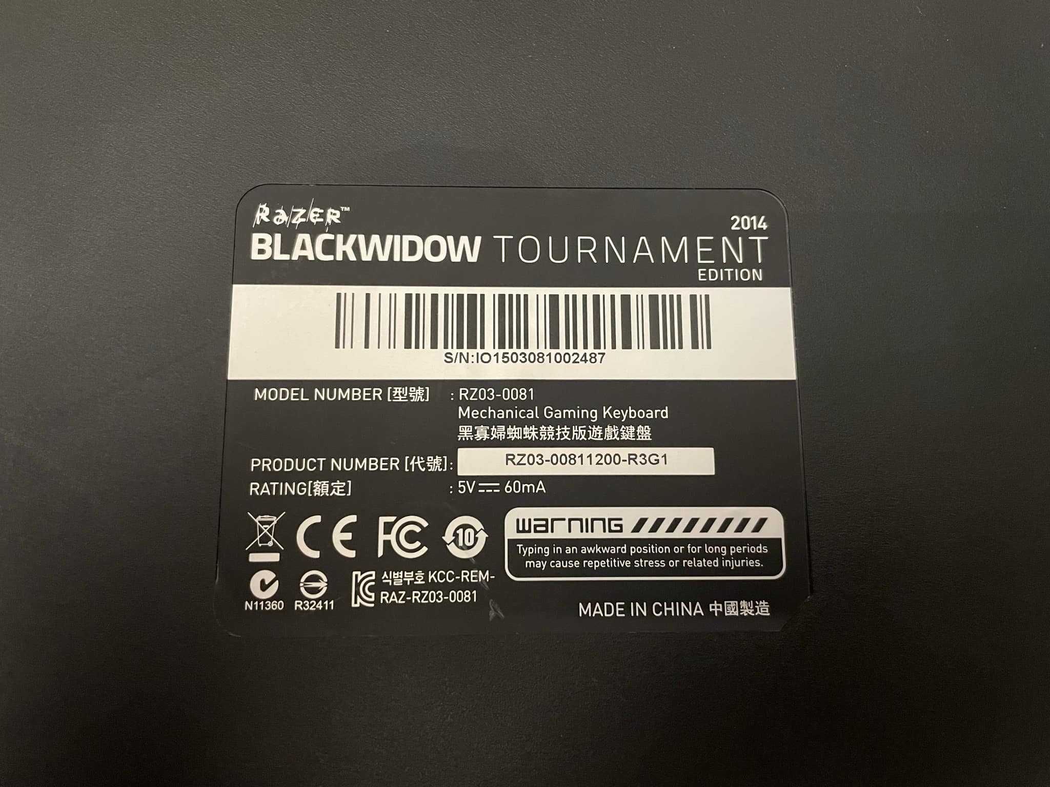 Klawiatura RAZER Blackwidow Tournament edition 2014