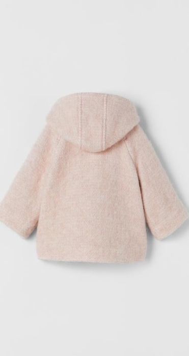 Тепле стильне пальто дівчинці фірми zara із шерстю альпака