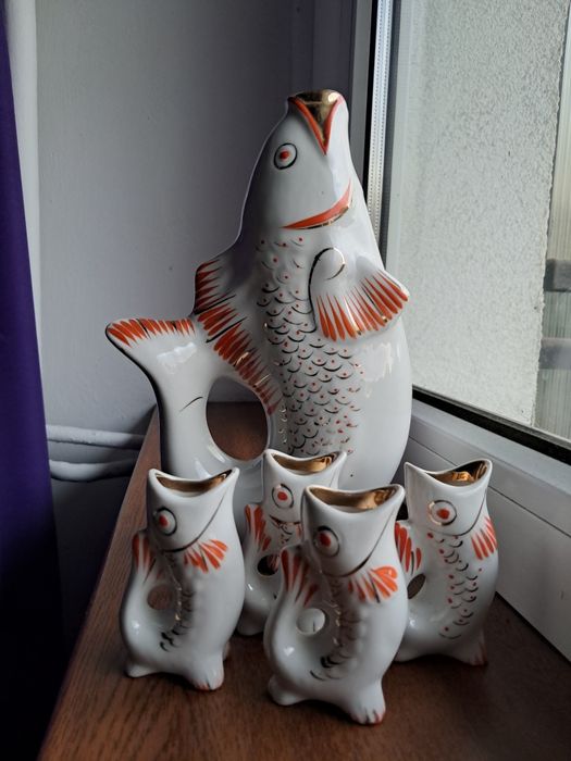 Porcelana kolekcjonerska rybki prl
