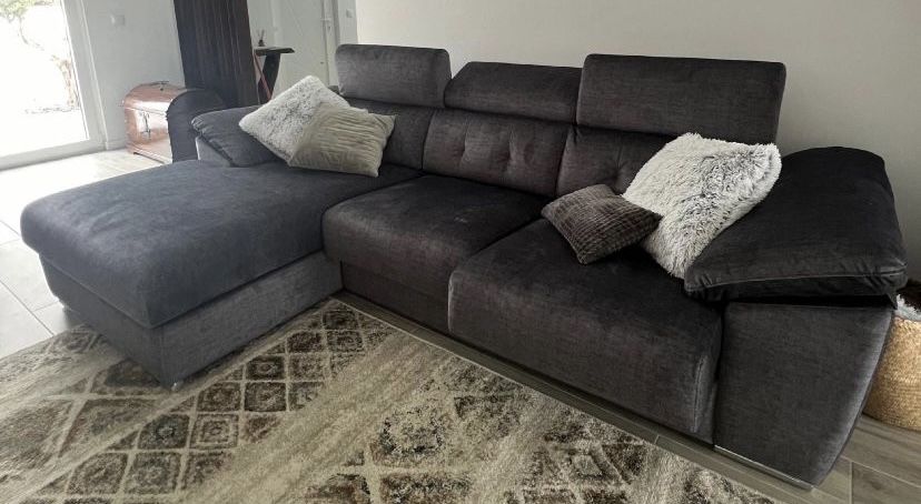 Sofa picoto chaiselong cinzento