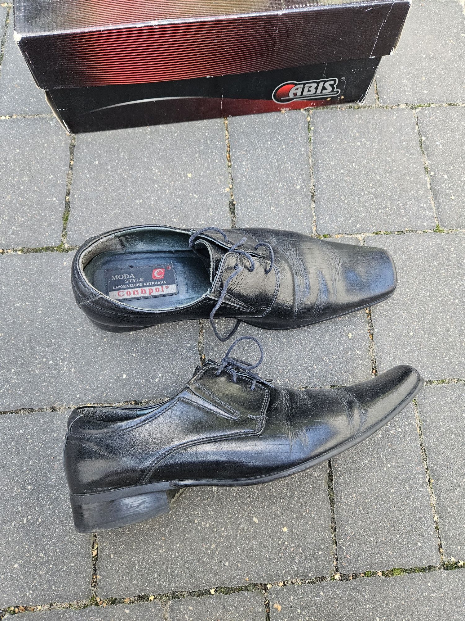 Czarne buty eleganckie wizytowe męskie 41 pantofle