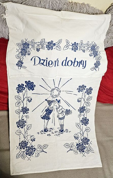 Stara, drukowana makatka "Dzień dobry", PRL, Zabytek !!