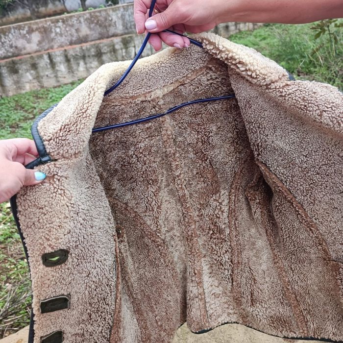 Casaco de pele genuína castanho