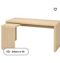 Biurko Ikea dąb bejcowany na biało