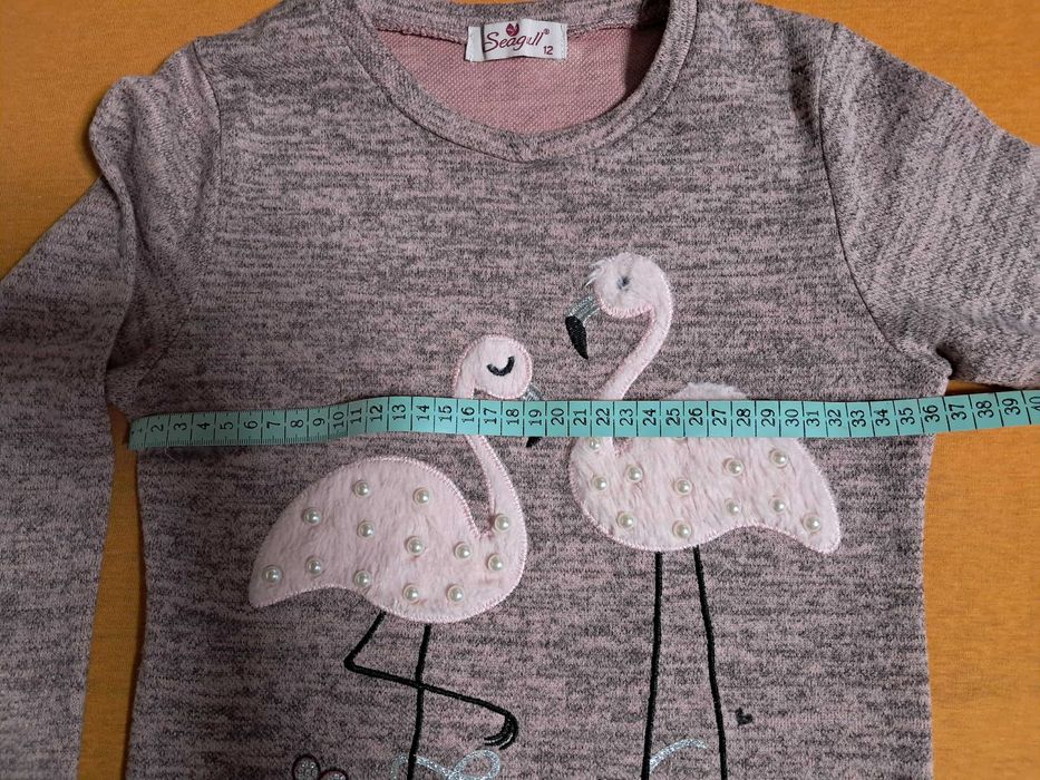 Кофта з аплікацією фламінго для дівчинки