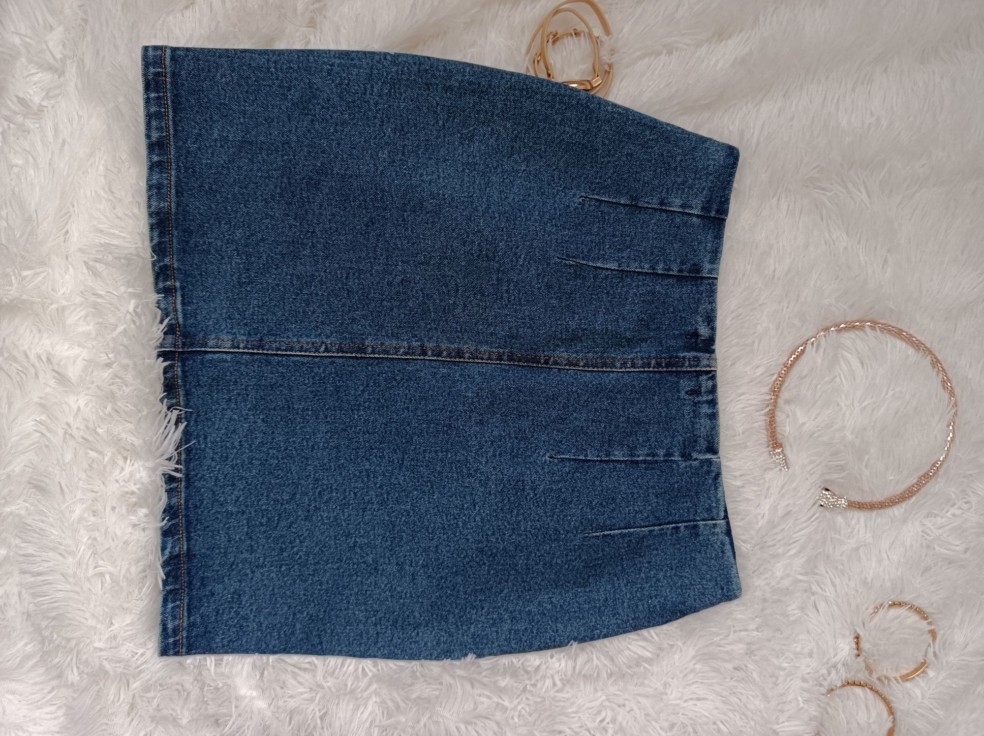 Nowa spódniczka damska denim jeansowa spódnica dżinsowa z zamkiem 36 s