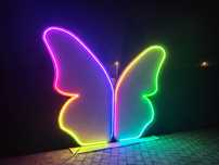 Ścianka dekoracyjna Skrzydła Motyla neon XXL