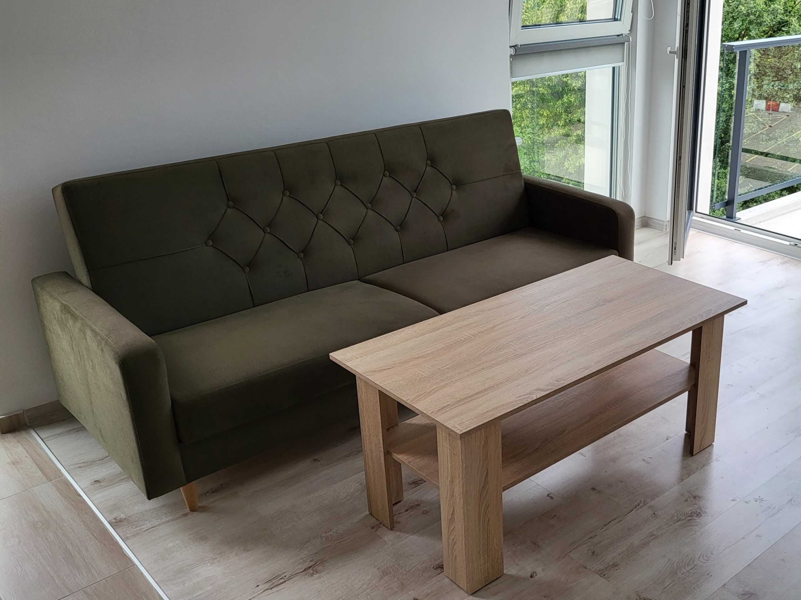 Sofa rozkładana oliwkowa Loboc
