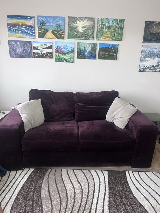 Sofa kanapa 2 osobowa bordo