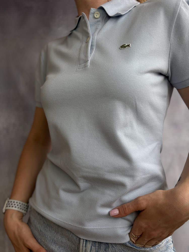 Жіноча футболка поло Lacoste блакитна