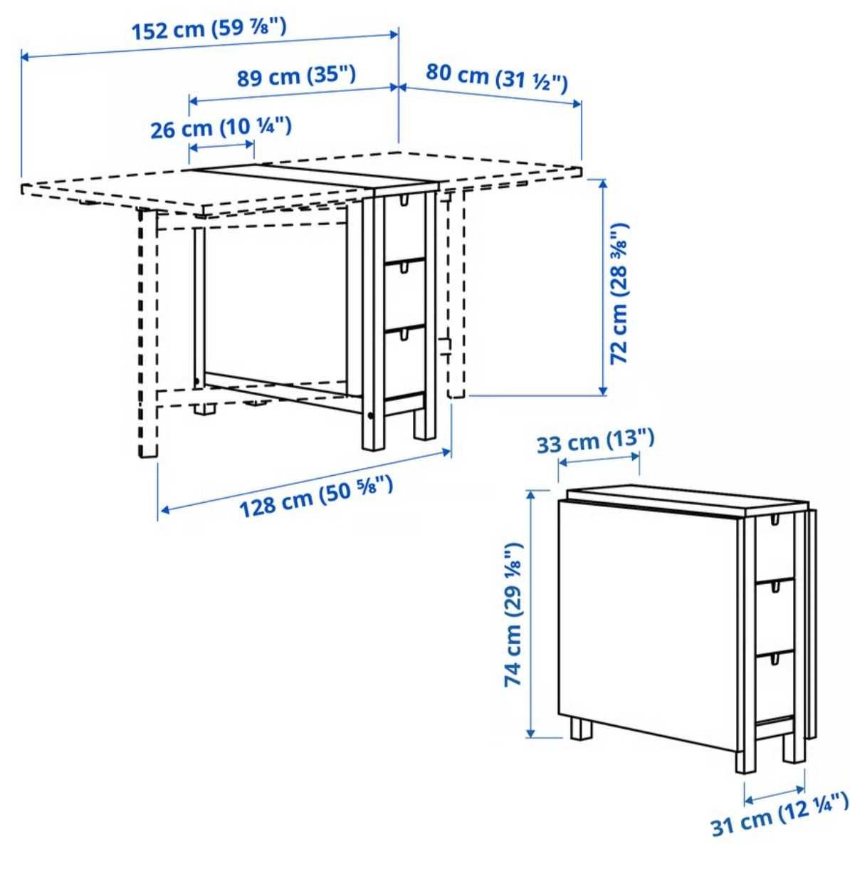 Mesa extensível c/ gavetas