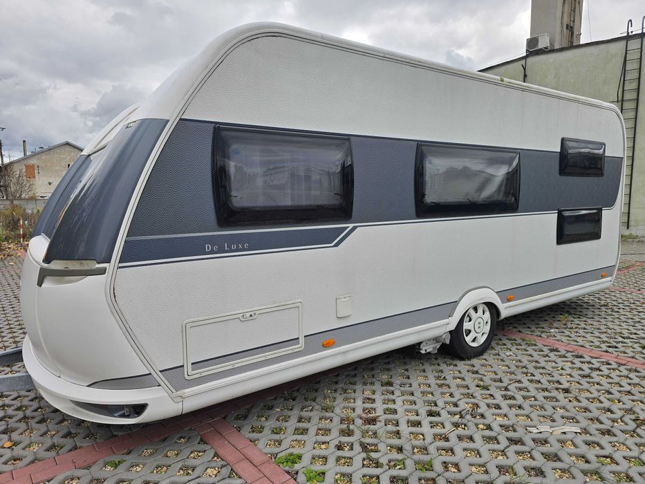 Przyczepa kempingowa HOBBY 545 KMF DeLuxe TRUMA salon polska faktura