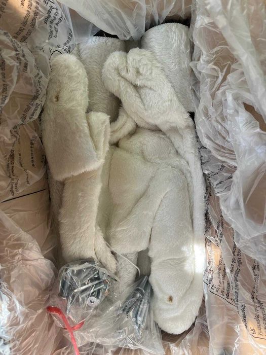 Drapak dla kota 112 cm wielopoziomowy Hamak Jaskinia kremowo-białe