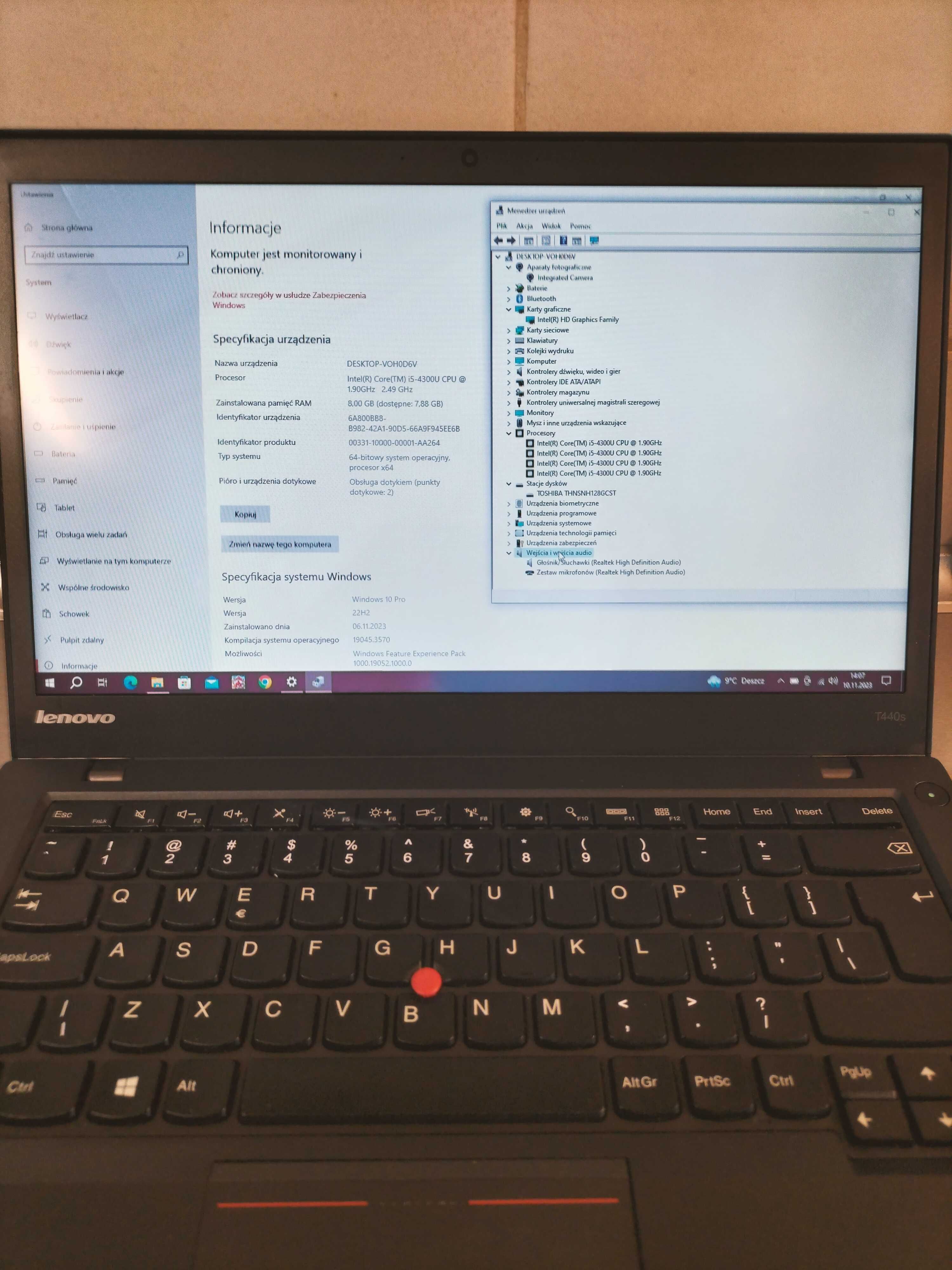 Lenovo ThinkPad T440S i5-4300U 4GB 128GB SSD