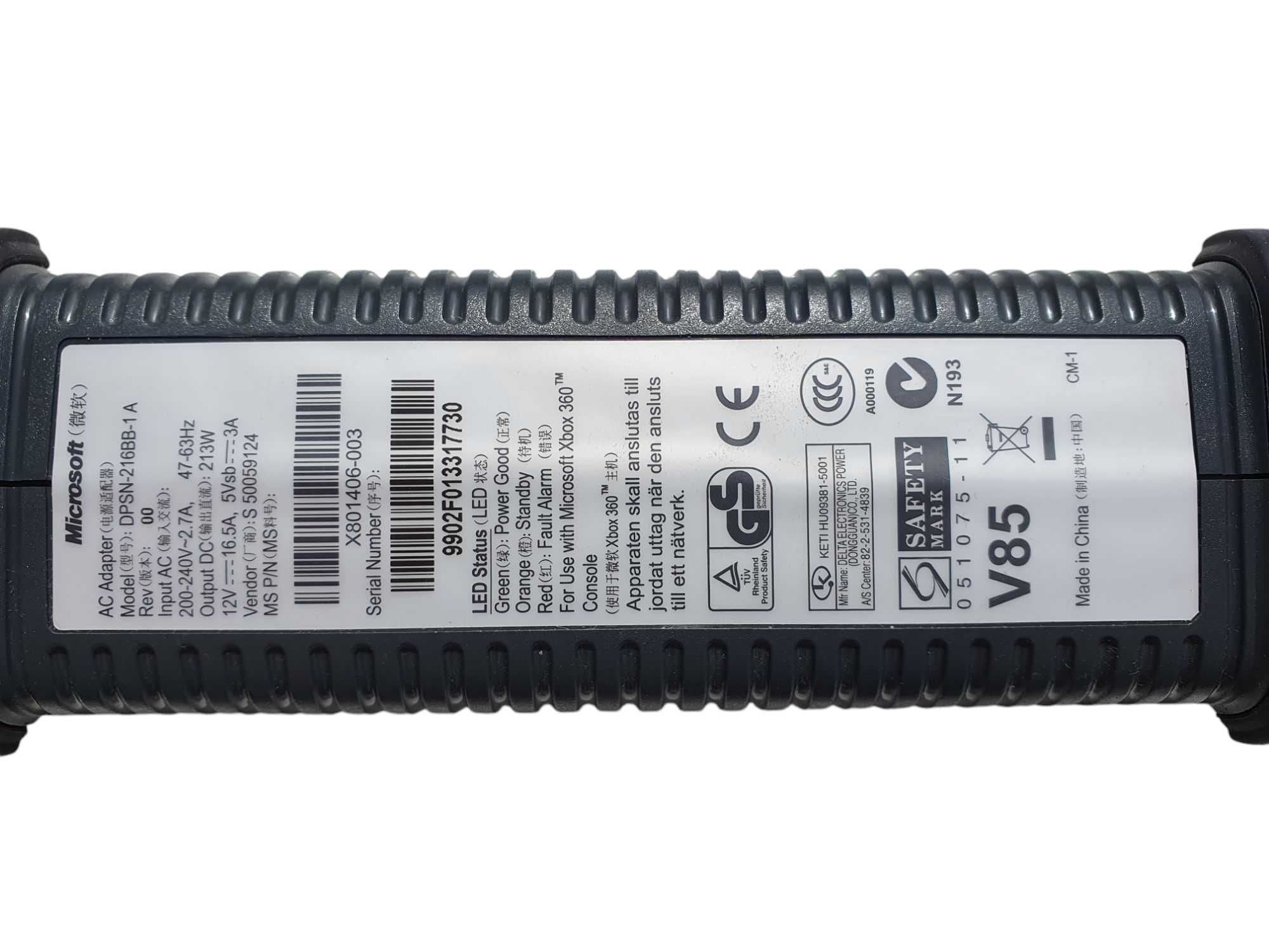 Oryginalny zasilacz Microsoft konsoli Xbox 360 FAT DPSN-216B-1A – 213W